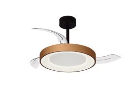 M9092  Niseko Fan S 40cm 45W LED Dimmable Ceiling Light With Built-In 25W DC Fan, 2700-5000K Remote Control, 5000lm, Gold/Black